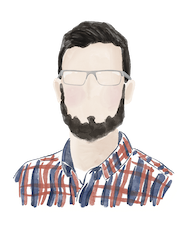 Watercolor illustration of Scott Cranfill